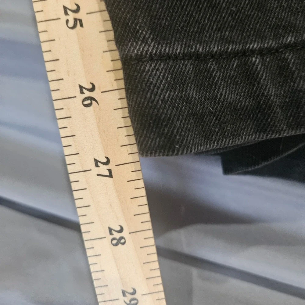 boohooMAN Parachute Jean Mens 44 Washed Black NWT Baggy Wide Leg Bungee Hem